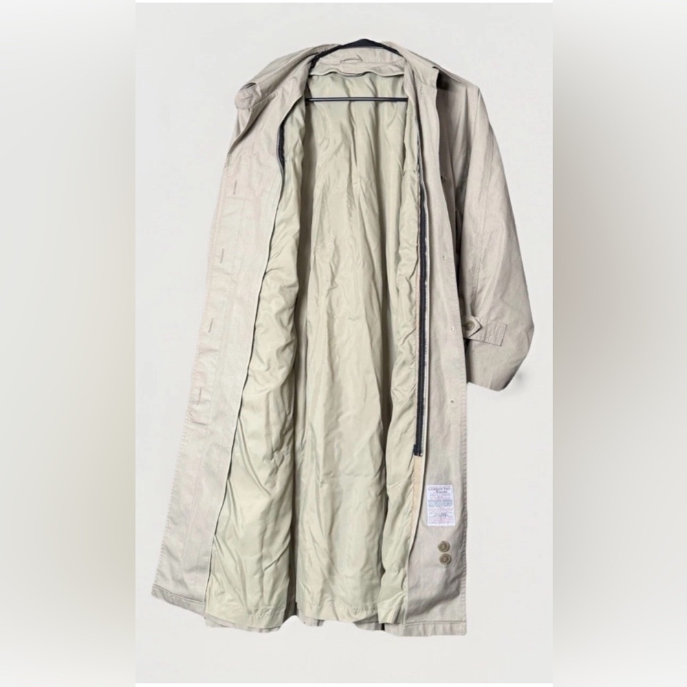 Vintage London Fog Wamsutta Women’s Beige Trench Coat Shoulder Pads Size XL - Picture 2 of 4